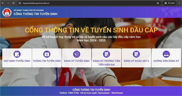 TPHCM: Mở cổng đăng ký tuyển sinh đầu cấp từ ngày 25-5